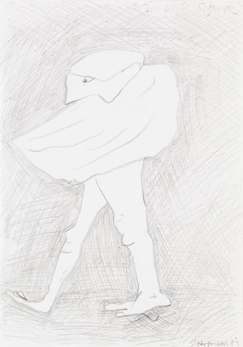 Kurt Hüpfner, Der erste Schnee, 1989, Bleistift auf Papier, kaschiert auf Karton, 29,7 × 21 cm, ...