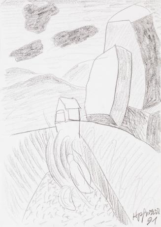Kurt Hüpfner, Ohne Titel, 1991, Bleistift auf Papier, kaschiert auf Karton, 29,7 × 21 cm, Priva…