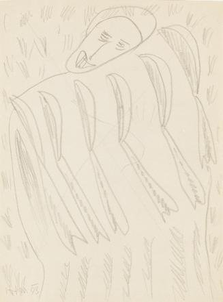 Kurt Hüpfner, Ohne Titel, 1993, Bleistift auf ungebleichtem Papier, kaschiert auf Karton, 28,2  ...