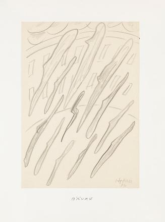 Kurt Hüpfner, Bäume, 1994, Bleistift auf ungebleichtem Papier, kaschiert auf Karton, 29,7 × 21  ...