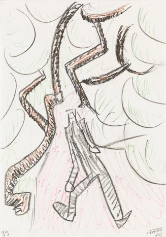 Kurt Hüpfner, Ohne Titel, 1986, Bleistift und Buntstift auf Papier, kaschiert auf Karton, 29,7  ...
