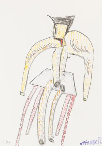 Kurt Hüpfner, Ohne Titel, 1986, Bleistift und Filzstift auf Papier, kaschiert auf Papier, 29,7  ...