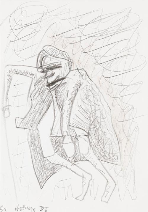 Kurt Hüpfner, Ohne Titel, 1986, Bleistift auf Papier, kaschiert auf Karton, 29,7 × 21 cm, Priva ...