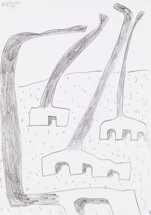 Kurt Hüpfner, Ohne Titel, 1998, Bleistift auf Papier, kaschiert auf Karton, 29,7 × 21 cm, Priva…