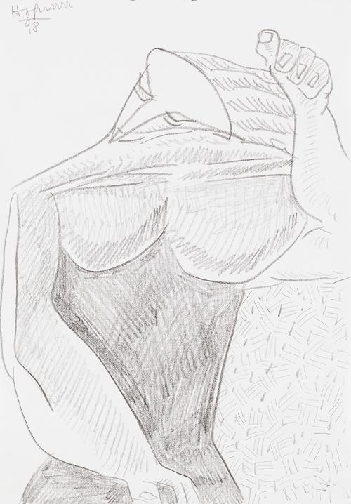Kurt Hüpfner, Ohne Titel, 1998, Bleistift auf Papier, kaschiert auf Karton, 29,7 × 21 cm, Priva…