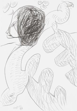 Kurt Hüpfner, Ohne Titel, 1999, Bleistift auf Papier, kaschiert auf Karton, 29,7 × 21 cm, Priva ...