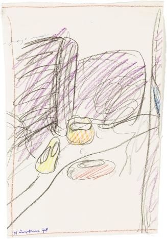 Kurt Hüpfner, Ohne Titel, 1978, Bleistift und Buntstift auf Papier, kaschiert auf Karton, 27,8  ...
