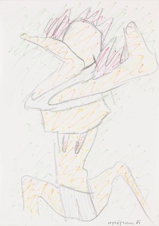 Kurt Hüpfner, Ohne Titel, 1981, Kreide und Bleistift auf Papier, kaschiert auf Karton, 29,7 × 2 ...