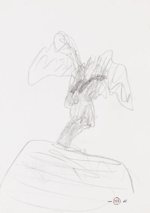 Kurt Hüpfner, Ohne Titel, 1981, Bleistift auf Papier, kaschiert auf Karton, 29,7 × 21 cm, Priva ...