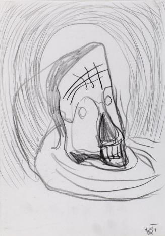 Kurt Hüpfner, Ohne Titel, 1991, Bleistift auf Papier, kaschiert auf Karton, 29,7 × 21 cm, Priva ...