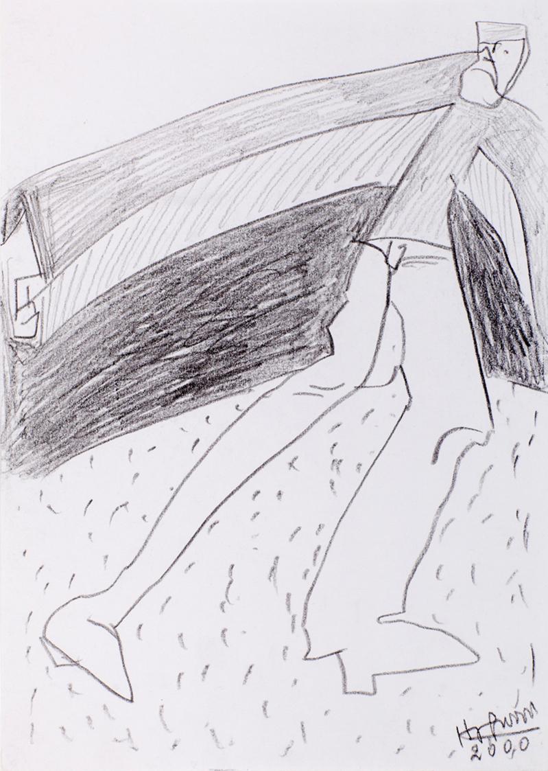 Kurt Hüpfner, Ohne Titel, 2000, Bleistift auf Papier, kaschiert auf Karton, 29,7 × 21 cm, Priva…