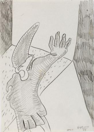 Kurt Hüpfner, Oper, 1997, Bleistift auf Papier, kaschiert auf Karton, 29,7 × 21 cm, Privatbesit ...