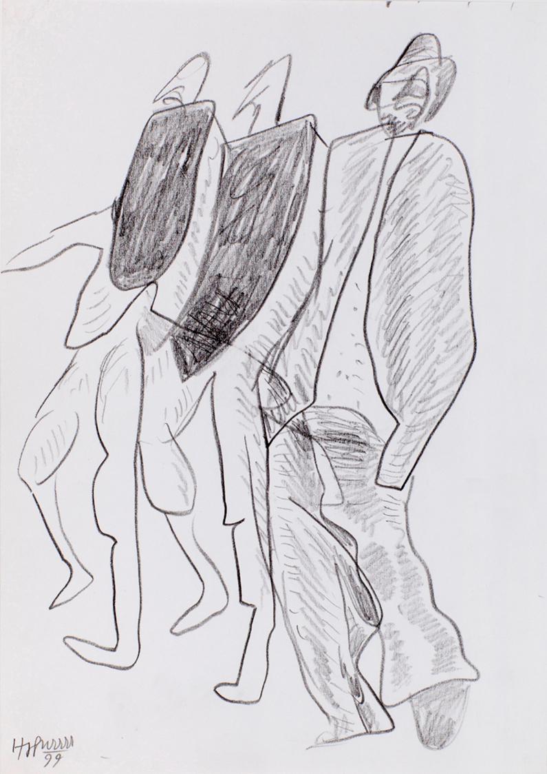 Kurt Hüpfner, Ohne Titel, 1999, Bleistift auf Papier, kaschiert auf Karton, 29,7 × 21 cm, Priva…