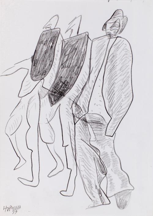 Kurt Hüpfner, Ohne Titel, 1999, Bleistift auf Papier, kaschiert auf Karton, 29,7 × 21 cm, Priva…