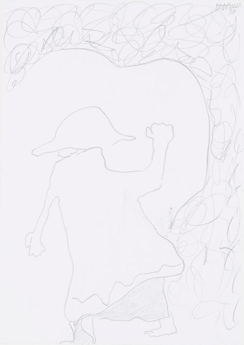 Kurt Hüpfner, Ohne Titel, 1999, Bleistift auf Papier, kaschiert auf Karton, 29,7 × 21 cm, Priva ...