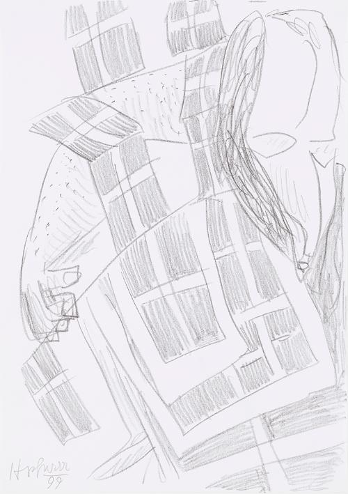 Kurt Hüpfner, Ohne Titel, 1999, Bleistift auf Papier, kaschiert auf Karton, 29,7 × 21 cm, Priva…