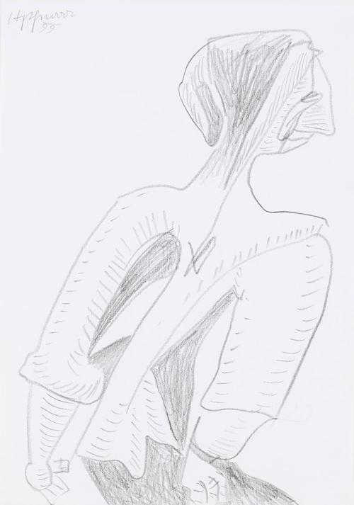 Kurt Hüpfner, Ohne Titel, 1999, Bleistift auf Papier, kaschiert auf Karton, 29,7 × 21 cm, Priva ...