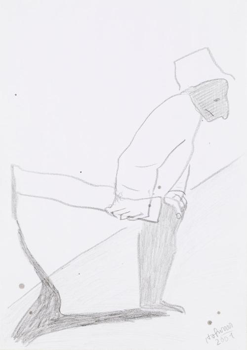 Kurt Hüpfner, Ohne Titel, 2001, Bleistift auf Papier, kaschiert auf Karton, 29,7 × 21 cm, Priva ...