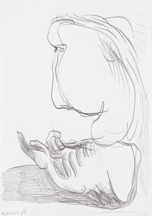 Kurt Hüpfner, Ohne Titel, 1989, Bleistift auf Papier, kaschiert auf Karton, 29,7 × 21 cm, Priva ...