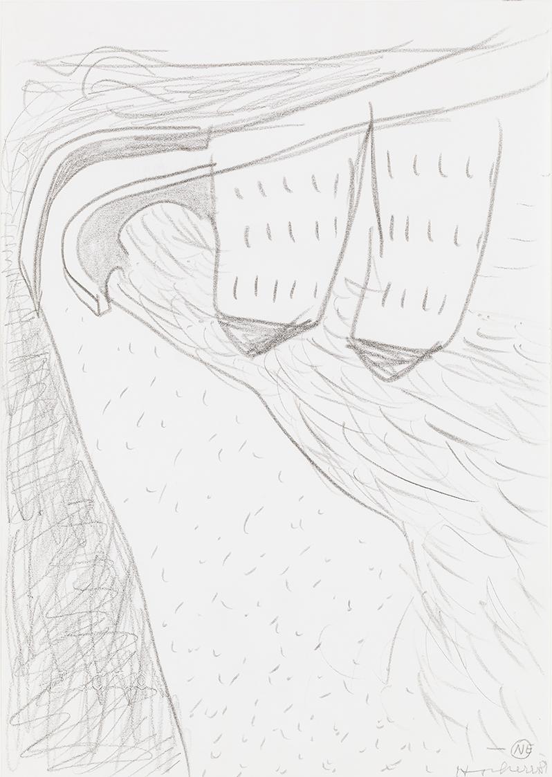 Kurt Hüpfner, Ohne Titel, 1989, Bleistift auf Papier, kaschiert auf Karton, 29,7 × 21 cm, Priva ...