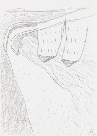 Kurt Hüpfner, Ohne Titel, 1989, Bleistift auf Papier, kaschiert auf Karton, 29,7 × 21 cm, Priva ...