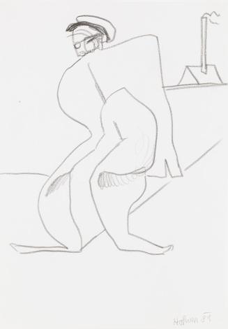 Kurt Hüpfner, Ohne Titel, 1989, Bleistift auf Papier, kaschiert auf Karton, 29,7 × 21 cm, Priva ...