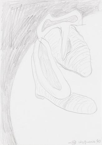 Kurt Hüpfner, Ohne Titel, 1990, Bleistift auf Papier, kaschiert auf Karton, 29,7 × 21 cm, Priva ...