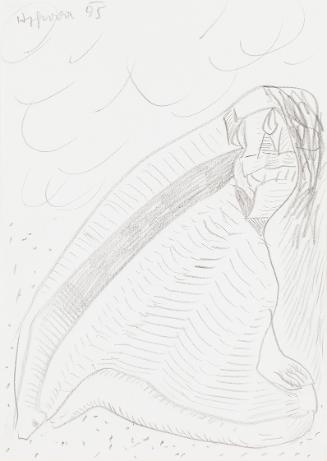 Kurt Hüpfner, Ohne Titel, 1995, Bleistift auf Papier, kaschiert auf Karton, 29,7 × 21 cm, Priva…