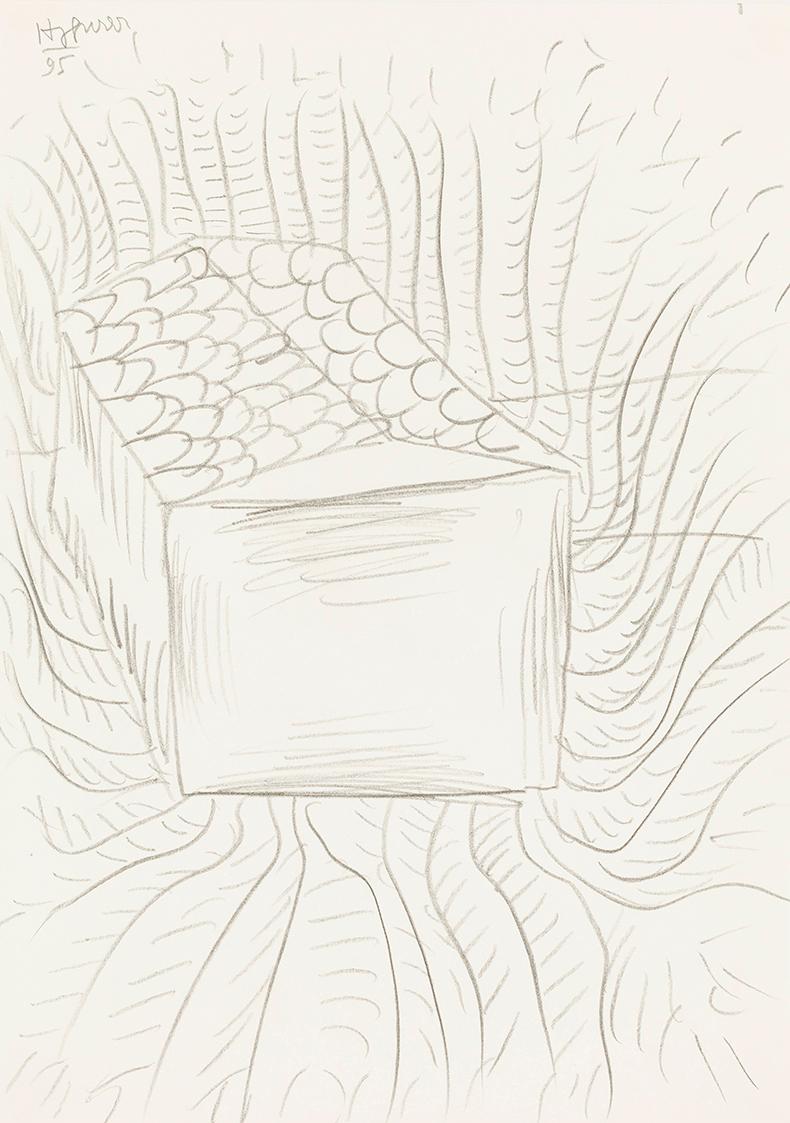 Kurt Hüpfner, Ohne Titel, 1995, Bleistift auf Papier, kaschiert auf Karton, 29,7 × 21 cm, Priva…