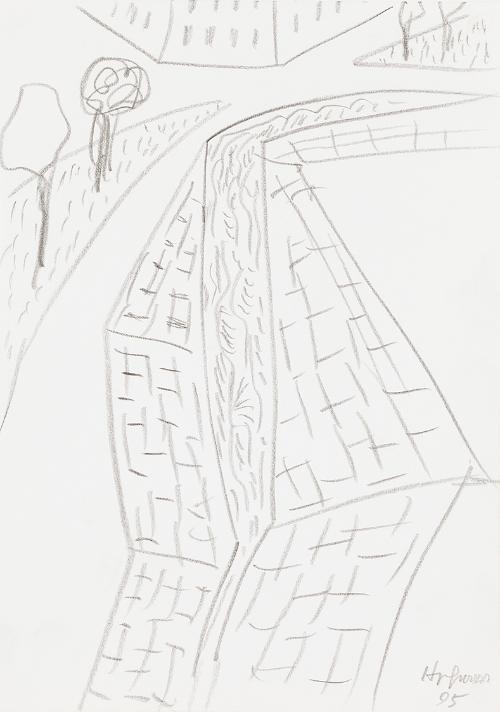 Kurt Hüpfner, Ohne Titel, 1995, Bleistift auf Papier, kaschiert auf Karton, 29,7 × 21 cm, Priva…