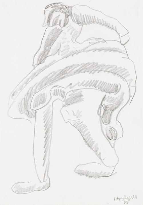 Kurt Hüpfner, Ohne Titel, 1995, Bleistift auf Papier, kaschiert auf Karton, 29,7 × 21 cm, Priva ...