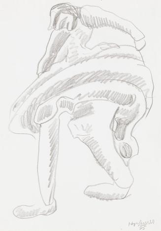 Kurt Hüpfner, Ohne Titel, 1995, Bleistift auf Papier, kaschiert auf Karton, 29,7 × 21 cm, Priva ...