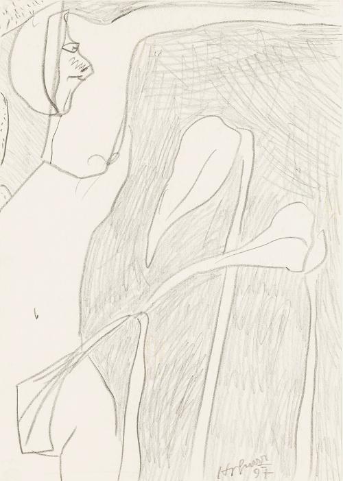 Kurt Hüpfner, Ohne Titel, 1997, Bleistift auf Papier, kaschiert auf Karton, 29,7 × 21 cm, Priva…