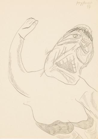 Kurt Hüpfner, Ohne Titel, 1997, Bleistift auf ungebleichtem Papier, kaschiert auf Karton, 29,7 …