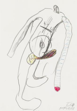 Kurt Hüpfner, Ohne Titel, 1988, Bleistift und Buntstift auf Papier, kaschiert auf Karton, 29,7  ...