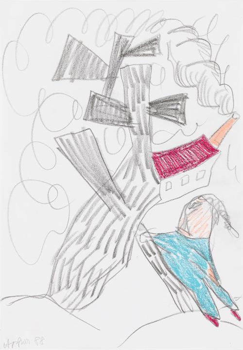 Kurt Hüpfner, Ohne Titel, 1988, Bleistift und Pastell auf Papier, kaschiert auf Karton, 29,7 ×  ...