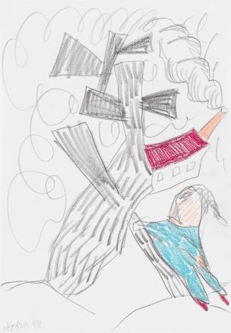 Kurt Hüpfner, Ohne Titel, 1988, Bleistift und Pastell auf Papier, kaschiert auf Karton, 29,7 ×  ...