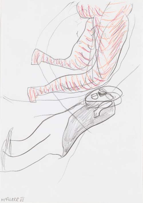 Kurt Hüpfner, Ohne Titel, 1988, Bleistift und Pastell auf Papier, kaschiert auf Karton, 29,7 ×  ...