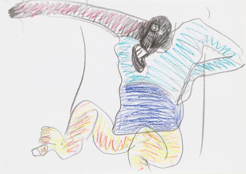 Kurt Hüpfner, Ohne Titel, um 1990, Bleistift und Kreide auf Papier, kaschiert auf Karton, 21 × …