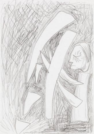 Kurt Hüpfner, Ohne Titel, 1989, Bleistift auf Papier, kaschiert auf Karton, 29,7 × 21 cm, Priva ...