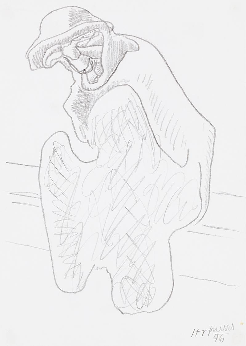 Kurt Hüpfner, Ohne Titel, 1996, Bleistift auf Papier, kaschiert auf Karton, 29,7 × 21 cm, Priva…