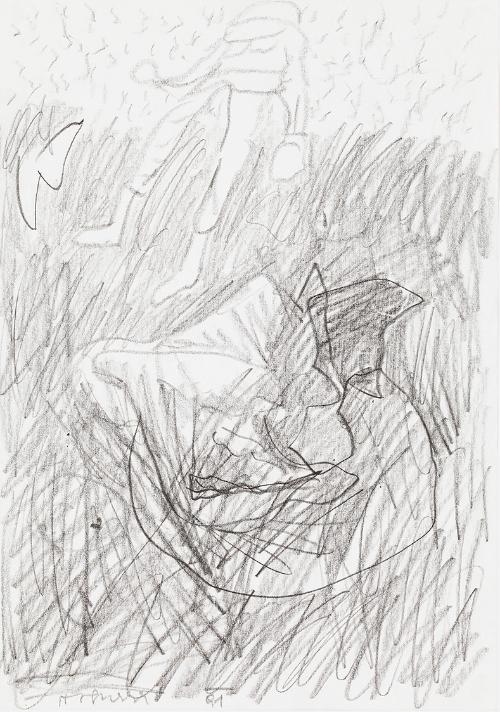 Kurt Hüpfner, Ohne Titel, 1991, Bleistift auf Papier, kaschiert auf Karton, 29,7 × 21 cm, Priva…