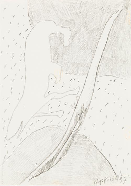 Kurt Hüpfner, Ohne Titel, 1997, Bleistift auf Papier, kaschiert auf Karton, 29,7 × 21 cm, Priva…