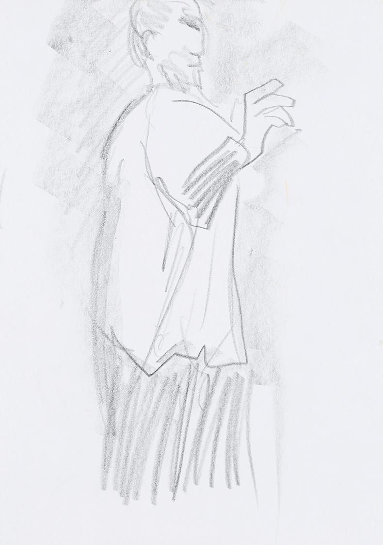 Kurt Hüpfner, Ohne Titel, um 2010, Bleistift auf Papier, 29,7 × 21 cm, Privatbesitz, Wien