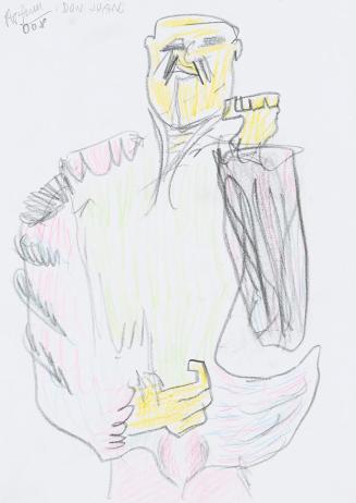 Kurt Hüpfner, Don Juan, 2008, Bleistift und Buntstift auf Papier, 29,7 × 21 cm, Privatbesitz, W ...