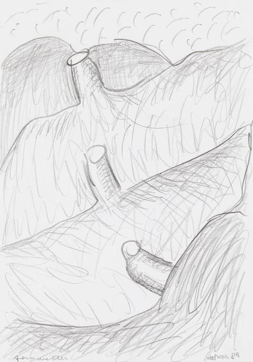 Kurt Hüpfner, Januarwetter, 1989, Bleistift auf Papier, kaschiert auf Karton, 29,7 × 21 cm, Pri ...