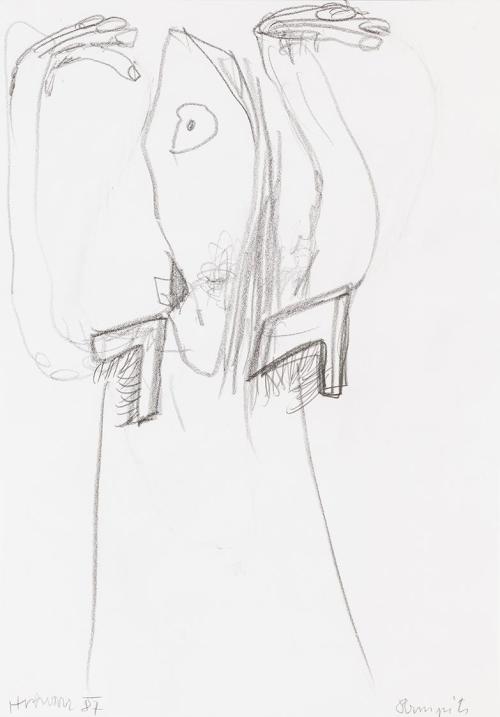 Kurt Hüpfner, "Armpits", 1987, Bleistift auf Papier kaschiert auf Karton, 29,7 × 21 cm, Privatb ...