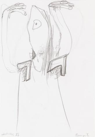Kurt Hüpfner, "Armpits", 1987, Bleistift auf Papier kaschiert auf Karton, 29,7 × 21 cm, Privatb ...