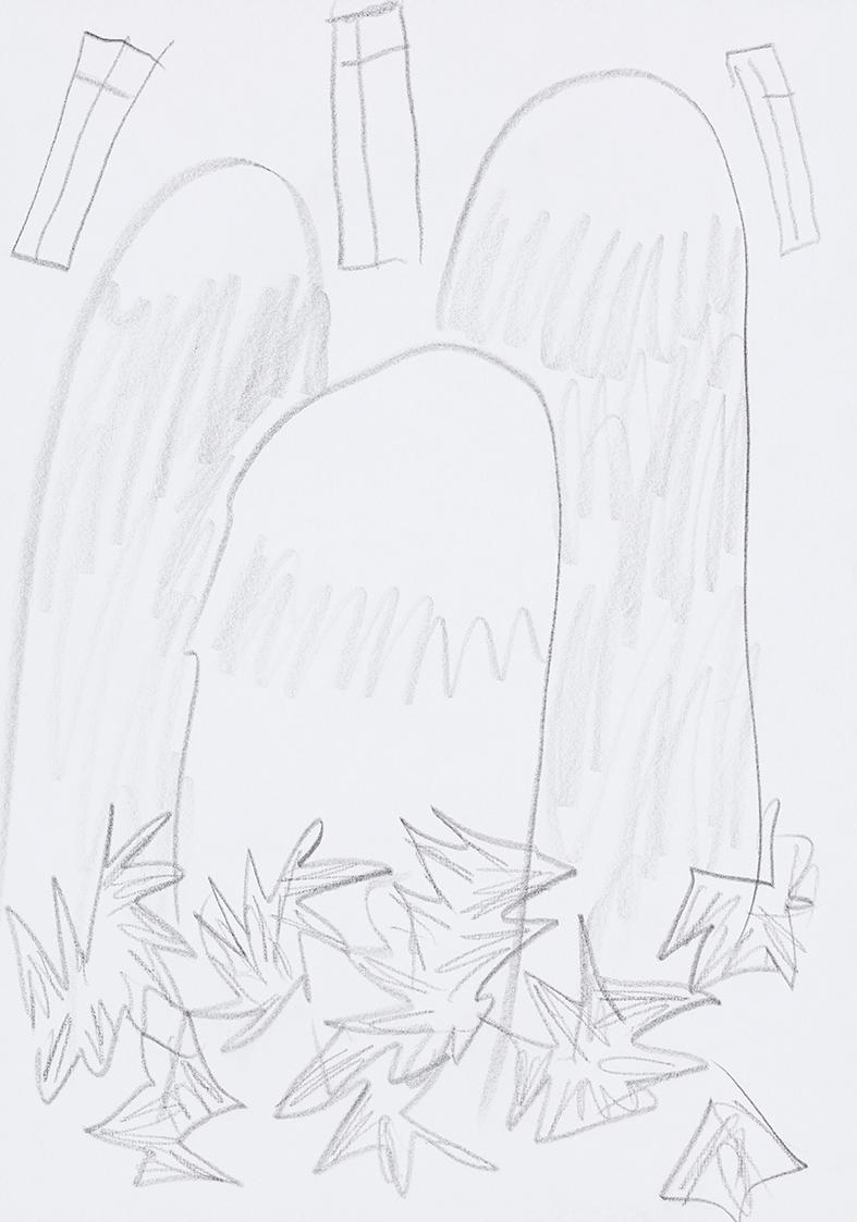 Kurt Hüpfner, Ohne Titel, um 2011, Bleistift auf Papier, 29,7 × 21 cm, Privatbesitz, Wien