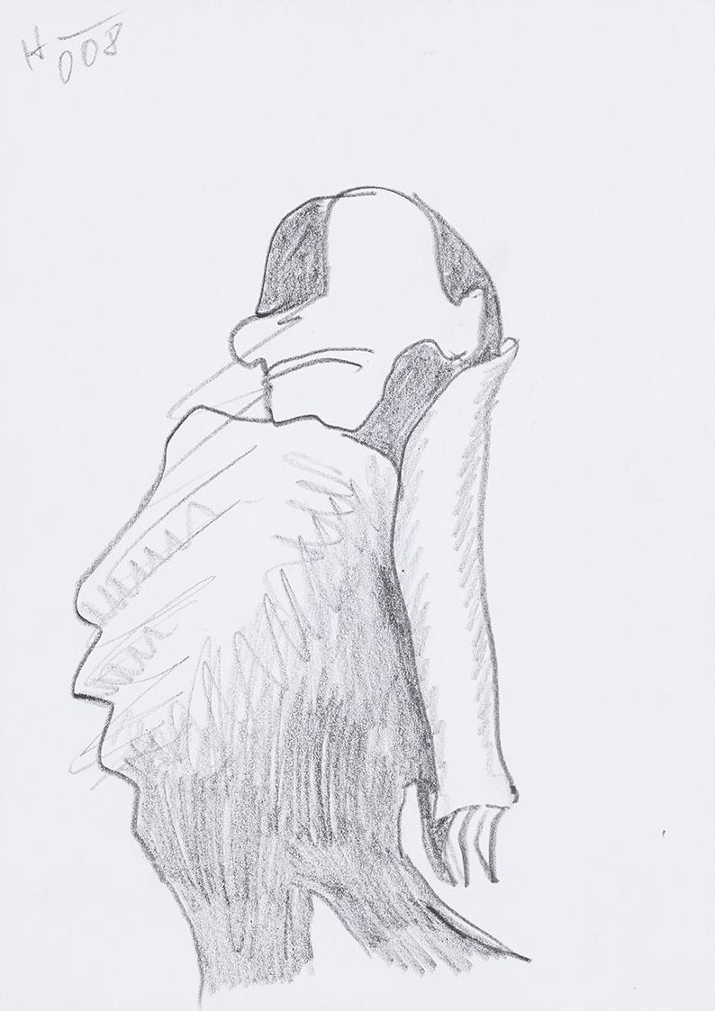 Kurt Hüpfner, Ohne Titel, 2008, Bleistift auf Papier, 29,7 × 21 cm, Privatbesitz, Wien